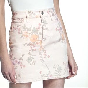 NWT Sanctuary Wash Garden Floral Denim Mini Skirt